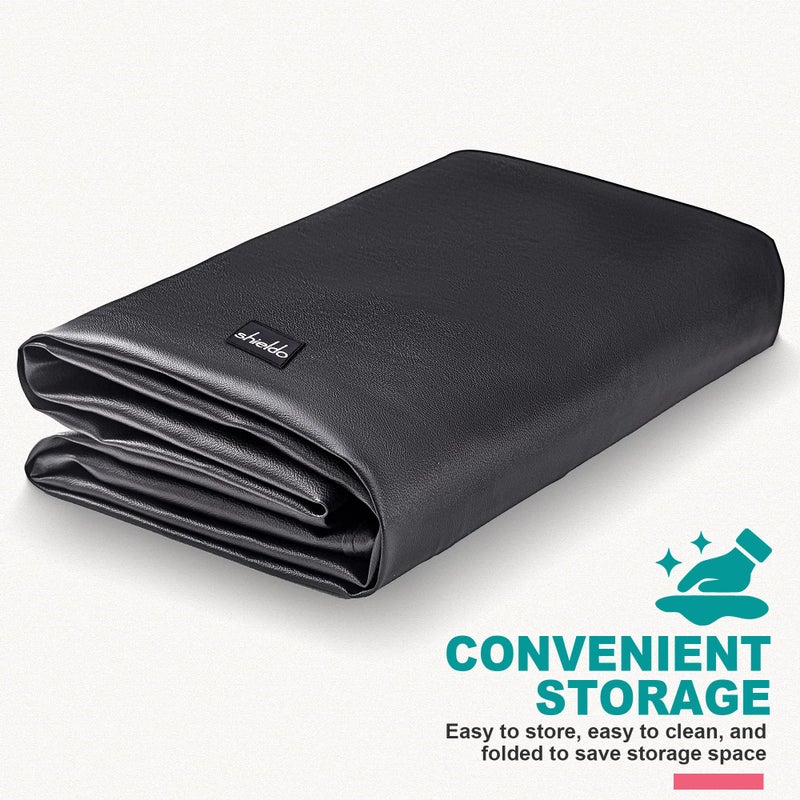 Shieldo Heavy Duty Leatherette Billiard Pool Table Cover,Waterproof&Tearproof Cover for Pool Table,7/8/9 Foot Fitted(7FT/Balck) - Image 3